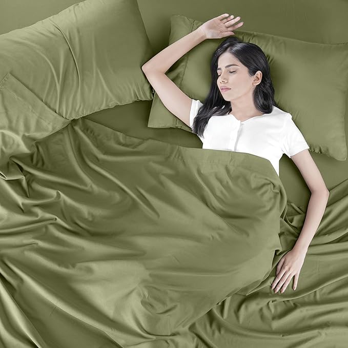 Utopia Bedding King Sheet Set – 4 Piece Bed Sheets for King Size Bed, Soft and Breathable Microfiber, Includes 1 Fitted Sheet, 1 Flat Sheet and 2 Pillowcases (Olive)