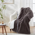 Westinghouse Electric Blanket Heated Throw, Super Cozy Luxury Faux Fur & Sherpa with 6 Heating Levels & 2-10 Hours Auto Off, Fast Heating & Overheat Protection, 50x60 Inch, Charcoal