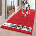 Muddy Mat® Shown on TV – Super Absorbent Microfiber Dog Door Mat for Muddy Paws, Non-Slip Washable Pet Rug, Quick Dry Chenille Entryway Carpet, Machine Washable Indoor Outdoor mat, Red 59"x35"