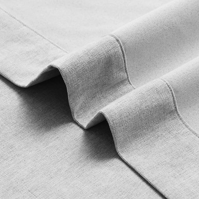 Macochico 100% Blackout Chenille Curtains for Sliding Door Thermal Insulated Noise Reducing Drapery for Living Room Bedroom Hotel, Grommet Curtains with Tieback, Apricot Grey, 120" Wx96 L 1 Panel