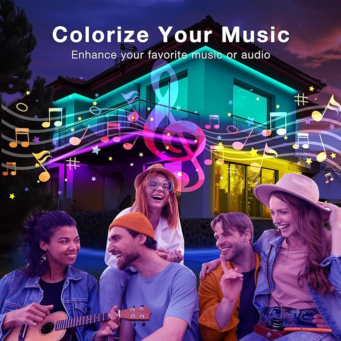 DAYBETTER IP65 Waterproof Led Strip Lights, Smart WiFi LED Lights Work with Alexa and Google Assistant, Color Changing Lights with APP Control, Suit for Bedroom, Bathroom, Home Decor, Outdoor, 32.8ft