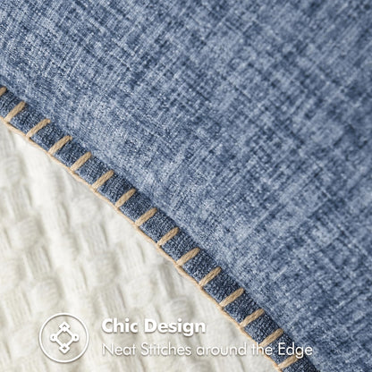 MIULEE Pack of 2 Couch Throw Pillow Covers 12x20 Inch Dark Grey Blue Farmhouse Decorative Pillow Covers with Stitched Edge Soft Chenille Solid Dyed Spring Pillow Covers for Sofa Bed Living Room