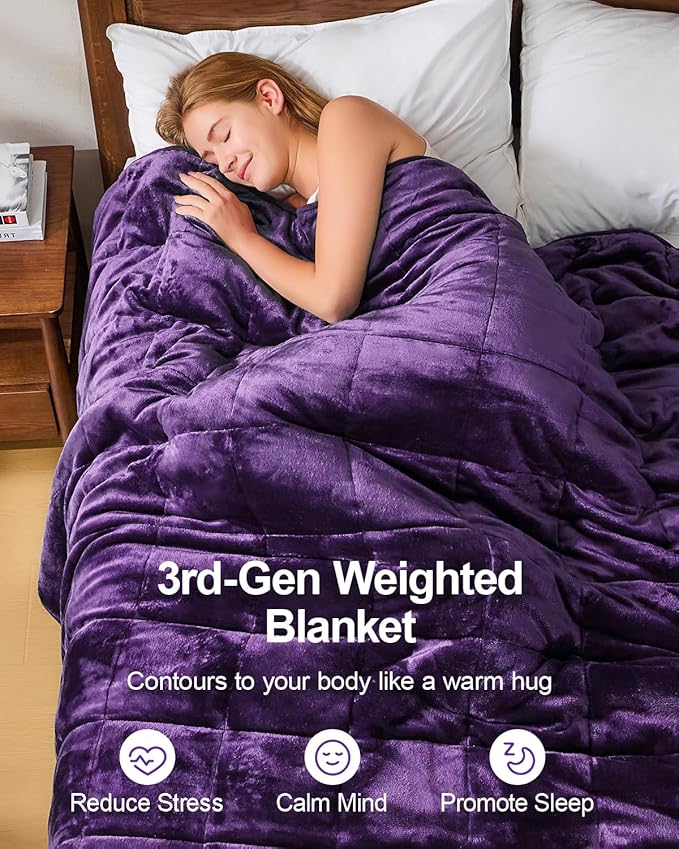 Super Fuzzy Soft Sherpa Fleece Weighted Blanket, 15 lbs Dual Sided Fluffy Heavy Weighted Blankets for Adults - No Bunching with Double Layers of Soft Inner Lining (48"x 72", 15 Pounds)