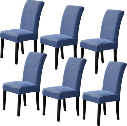 Howhic Stretch Chair Covers for Dining Room Set of 6, Removable Dining Room Chair Covers, Dining Chair Slipcovers Seat Protector, Great for Home and Banquet Decoration (Periwinkle Blue, 6 Pack)