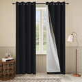 Thermal Insulated Grommet 100% Blackout Curtains for Bedroom 3-in-1 Curtains Noise and Heat Reduction for Bedroom Living Room 50”Width by 84”Length Black 1 Panel