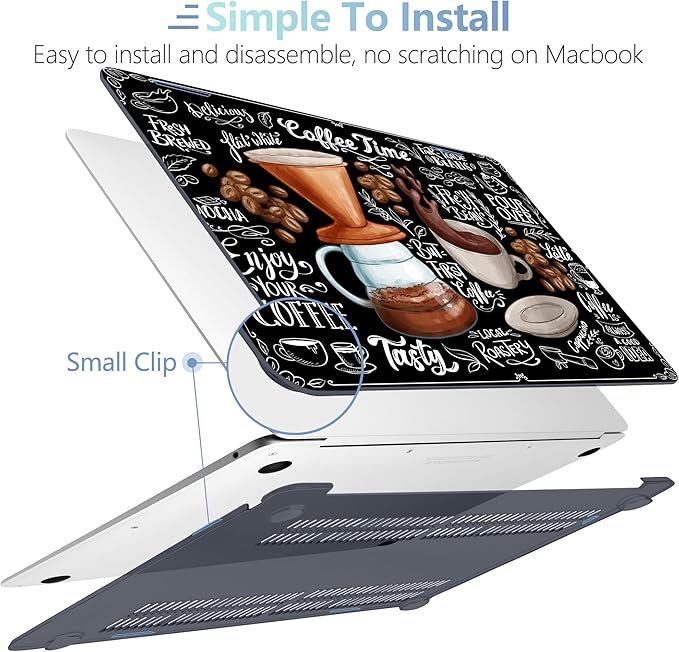 MEEgoodo for MacBook Air 13 inch Case 2021 2020 2019 2018 Released A2337 M1 A2179 A1932 with Touch ID, Plastic Hard Shell & Keyboard Cover Compatible with MacBook Air Case 13.3, Coffee