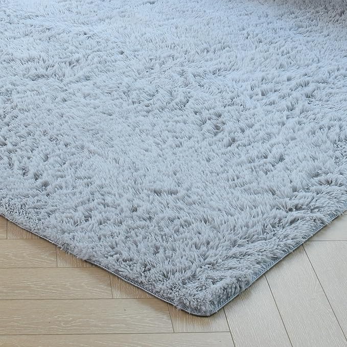 duduta Grey Soft Fluffy Rug 4x6 ft, Shag Fuzzy Plush Rectangle Carpet for Bedroom Nursery Living Room Home Decor