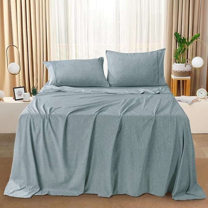 Utopia Bedding Queen Sheet Set – 4 Piece Bed Sheets for Queen Size Bed, Soft and Breathable Microfiber, Includes 1 Fitted Sheet, 1 Flat Sheet and 2 Pillowcases (Heather Grey)