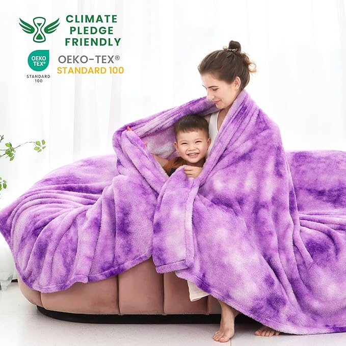 obinsm Purple Soft Blanket - Fuzzy Throw Blankets for Women - Warm Fleece Blankets for Bed Home Decor