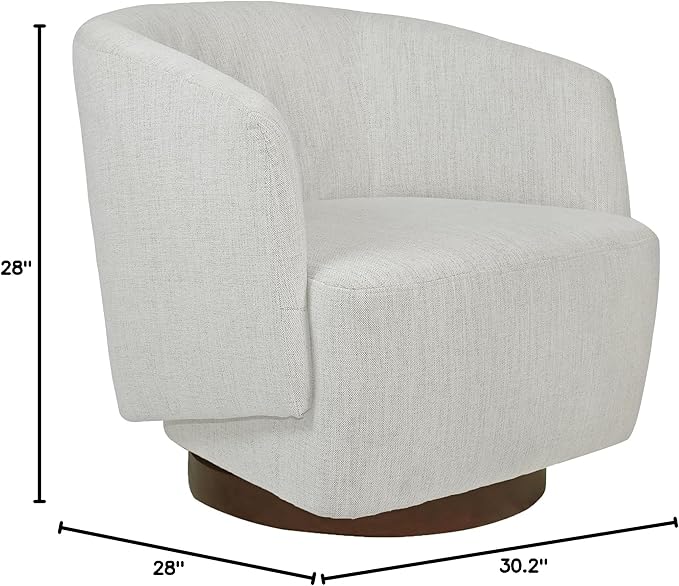 MINCETA Accent Chair,Modern Swivel Chairs for Living Room and Bedroom Reading with Wood Base,Set of 2,Performance Fabric in Ivory