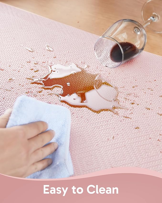 Ophanie Kitchen mats for Floor, 3/4 inch Thick, Kitchen Rugs, 20''x48'' Anti Fatigue Standing Cushioned Mat, Waterproof,Comfort Ergonomic mat for Office, Home, Sink, Pink Non-Slip Bottom