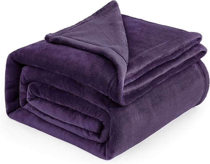 Bedsure GentleSoft Fleece Bed Blankets Large Size Purple - Soft Lightweight Fuzzy Cozy Luxury Oversized King Blanket Microfiber, Room Home Decor Gifts for Women and Men, 120x120 inches