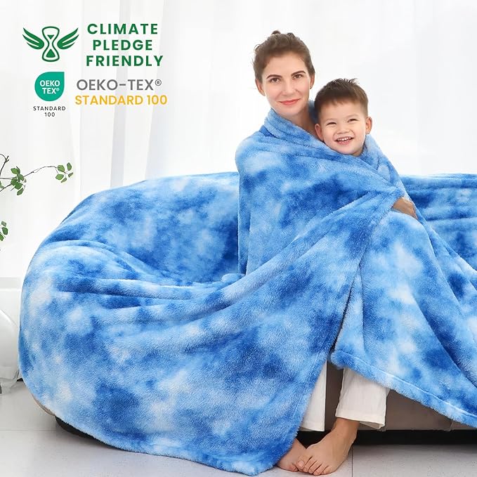 obinsm Blue Throw Blankets for Women - Soft Blanket Warm Fleece Blankets for Couch Bed Home Decor