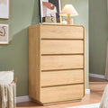 5 Drawer Dresser, Modern Dresser with Storage, Chest Drawers with Wood Grain Texture, Drawers Organizer for Bedroom, Living Room, Hallway, Natural.