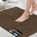 GORILLA GRIP Bath Rug Mat 30x20, Thick Soft Absorbent Chenille, Quick Dry Microfiber Mats, Rubber Backing Washable Shower Floor Rugs, Bathmat Runner, US Designed Bathroom Home Decor Accessories Brown