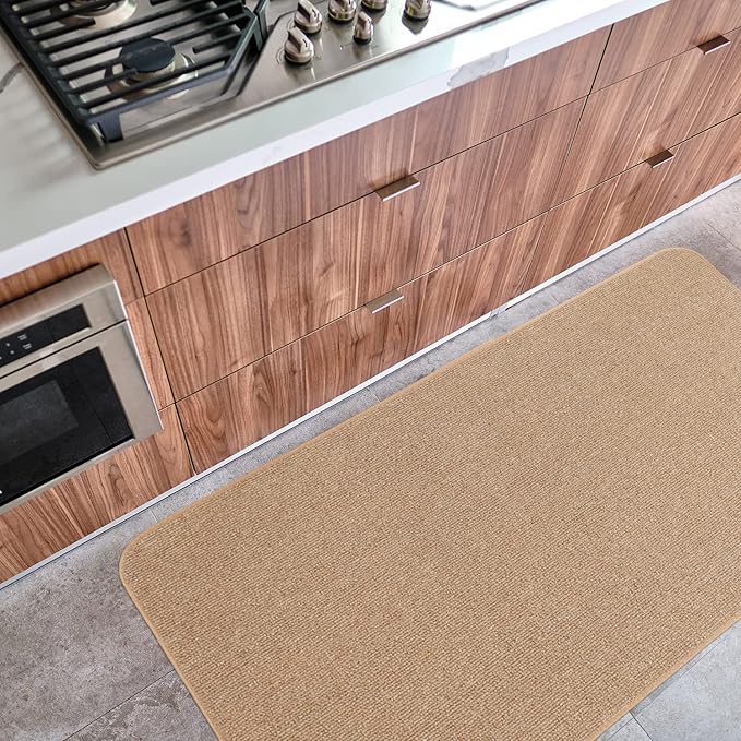 House, Home and More Skid-Resistant Carpet Indoor Area Rug Floor Mat - Pebble Beige - 2 Ft X 3 Ft - Non Slip Rubber Backing, Stain Resistant, Dog Friendly, Living Room Bedroom Kitchen Entryway