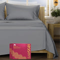 Mayfair Linen 100% Egyptian Cotton Queen Sheet Set - Luxury 1200 High Thread Count Egyptian Cotton Sheets Queen Size (4 PC, Dark Grey), Silky Soft, Cooling, 17" Deep Pocket Sateen Weave Hotel Bedding