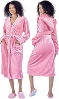 Lotus Linen Plush Robes for Women - Soft Bathrobe, Custom Monogram, Warm Fleece Robe with Pockets
