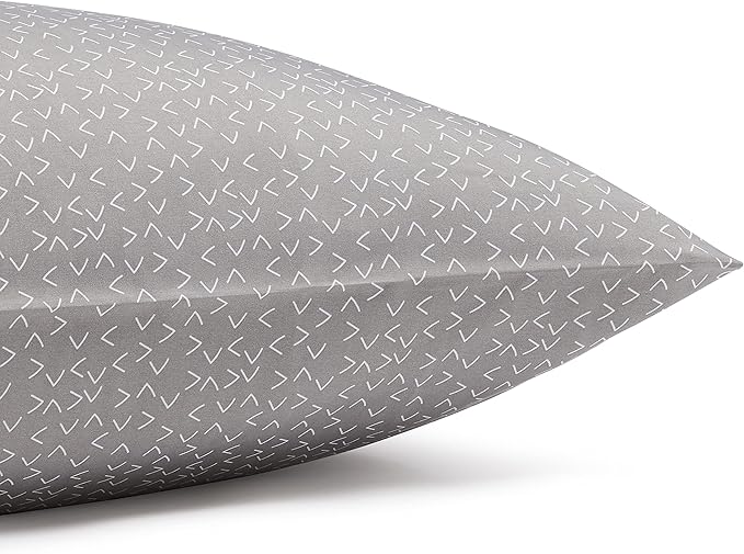 Amazon Basics Lightweight Super Soft Easy Care Microfiber 4 Piece Bed Sheet Set With 14-inch Deep Pockets - King, Grey Arrows,Printed