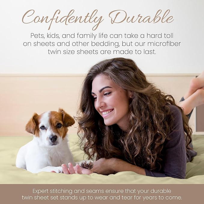 Linen Market Bed Sheets for Twin Size Bed (Sage) - Sleep Better Than Ever with These Soft and Cooling Twin Sheets - Deep Pocket Fits 16" Thick Beds - 3 Piece Twin Sheet Set