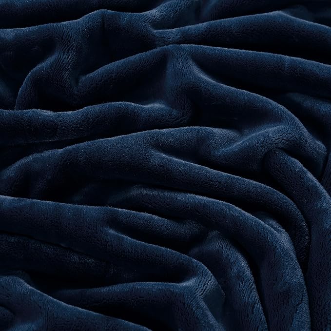 Brookstone Nap Plush Throw Blanket for Couch | Warm & Super Soft Blanket with Unmatched Heavy, Dense, and Ultra-Comfy Throw | Luxurious Drape, Cozying Up on a Sofa, Chair | Blue