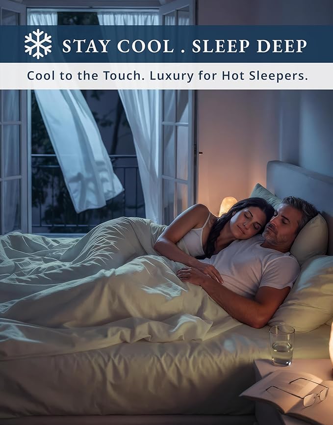 100% Egyptian Cotton King Size Bed Sheets - Premium 1000 Thread Count Breathable, Cooling & Durable 15" Deep Pocket King Sheets, Ultra-Soft Hotel Comfort, Silky Sateen Luxury You Can Feel - Linen
