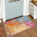 Lahome Modern Abstract Area Rug - 2x3 Small Kitchen Rug Washable Rugs for Entryway Colorful Bathroom Rug Non Slip, Rainbow Contemporary Front Indoor Doormat Floor Throw Carpet for Bedroom