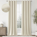 ChrisDowa 100% Blackout Birch Solid Curtains 108 Inches Long 2 Panels for Bedroom Living Room,Farmhouse Room Darkening Thermal Insulated Soundproof Grommet Top Window Treatment Drapes,52x108