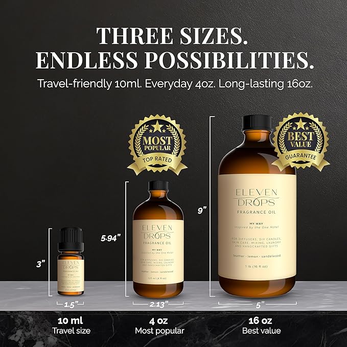 My Way Diffuser Oil - Premium Fragrance Oil Inspired By The 1 Hotel - Invigorating My Way Scent for Cold Air Diffusers, Home, Office, DIY Candles, Mixing, Long-Lasting, Pet Friendly, 10ml