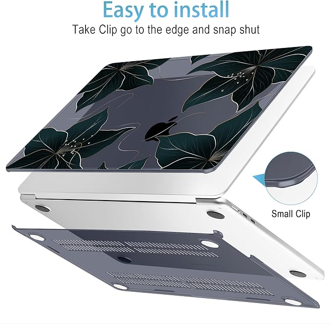 Mektron for 2025 M4 MacBook Air 13.6 Inch A3240 Case Fits 2023 A2681 M2 2024 A3113 M3 Chip with Liquid Retina Display Touch ID, Printed Plastic Hard Shell Cover for MacBook Air 13.6", Floral C218