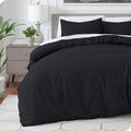 Bare Home Bedding Duvet Cover Oversized Queen Size - Premium 1800 Super Soft Collection - Lightweight, Cooling Duvet Cover - Soft Breathable Bedding (Oversized Queen, Black)