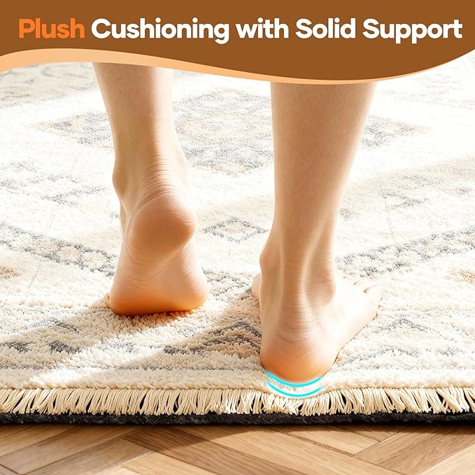 Veken Non Slip Cushioned Rug Pad Gripper 5 x 7 Ft, Felt and Silicone Backing, Thick Carpet Liner for Hardwood Floors and Finishes, Under Area Rugs Anti Skid Mat, Keep Rugs Safe and in Place, 1/8 inch