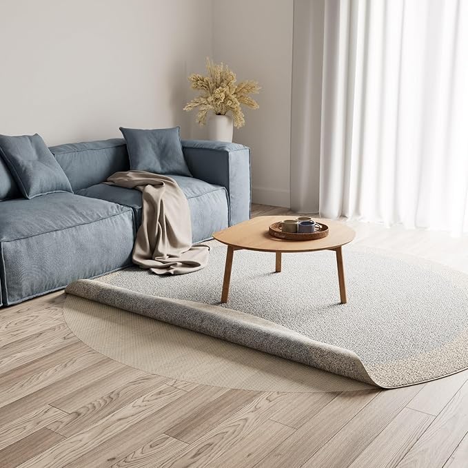 Veken 7x7 Ft Round Rug Pad Gripper for Hardwood Floors, Circle Non Slip Rug Pads for Area Rugs, Thick Rug Grippers for Tile Floors, Under Carpet Anti Skid Mat, Keep Your Rugs Safe and in Place