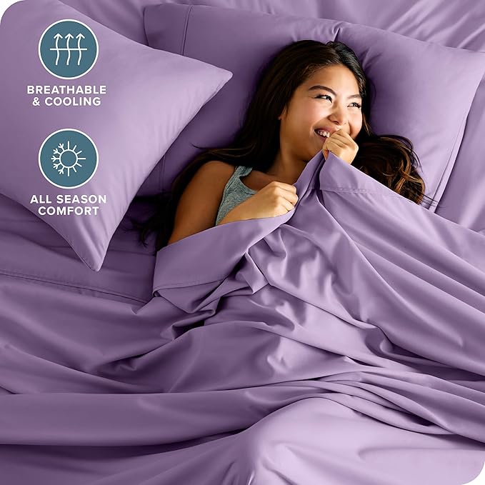 California King Sheet Set - 6 Piece Set - Hotel Luxury Bed Sheets - Ultra Soft - Deep Pockets - Easy Fit - Cooling & Breathable Sheets - Wrinkle Resistant - Lavender - Cal King Sheets - 6 PC