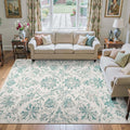 jinchan Torino Floral 8x10 Area Rugs Vintage-Inspired Design Accent Living Room Rug Machine Washable Ultra-Thin Low-Pile Non-Slip Traditional Carpet for Bedroom Dining Room Home Office