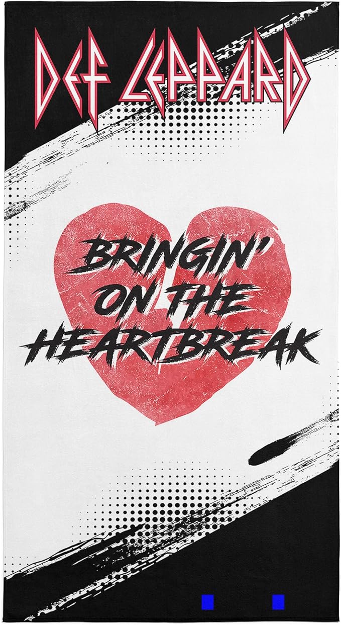 Northwest Def Leppard Heartbreak Beach Towel, Rock and Roll Pool and Bath Towel, Soft and Absorbent, Quick Dry, 30 x 60 inches