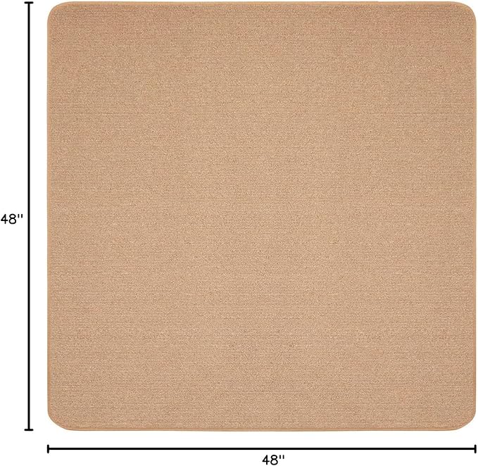 House, Home and More Skid-Resistant Carpet Indoor Area Rug Floor Mat - Pebble Beige - 4 Ft X 4 Ft - Non Slip Rubber Backing, Stain Resistant, Dog Friendly, Living Room Bedroom Kitchen Entryway