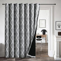 Beauoop 100% Blackout Curtains 84 Inches Long for Patio Sliding Door Grey Extra Wide Moroccan Geo Room Darkening Gray Thermal Soundproof Room Divider Grommet Window Treatment Drapes,100x84 Set of 1