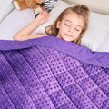 yescool Purple Weighted Blanket 3 lb Small Weighted Lap Blanket for Girls, Cooling Weighted Throw Blankets Minky Heavy Blankets, for 20-45lbs, 36 * 48in