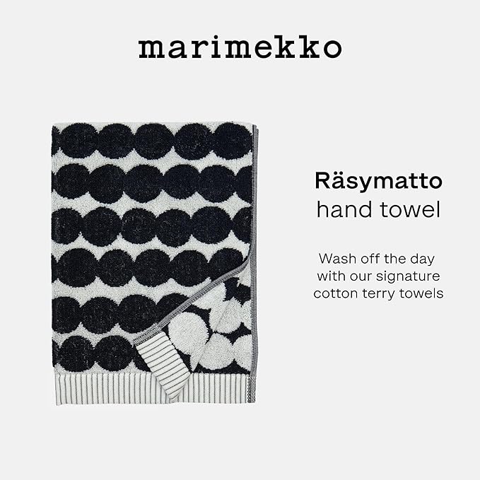 MARIMEKKO Räsymatto Terry Cotton Hand Towel – Polka Dot Patterned Hand Towels – 28 in x 20 in