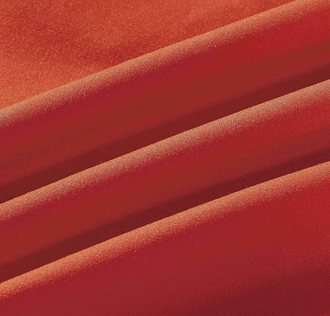 Sheets & Beyond Wrap Around Solid Microfiber Luxury Hotel Quality Fabric Bedroom Gathered Ruffled Bedding Bed Skirt 14 Inch Drop (Full, Orange)