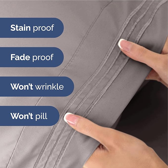 Twin XL Size 3 Piece Sheet Set - Extra Soft, Breathable & Cooling Sheets - Hotel Luxury Bed Sheets for Women & Men - Deep Pockets, Easy-Fit & Wrinkle-Free Sheets - Thistle Purple Oeko-Tex Bed Sheets