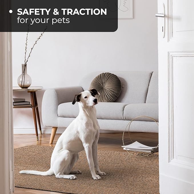 House, Home and More Skid-Resistant Carpet Indoor Area Rug Floor Mat - Black Ripple - 8 Ft X 8 Ft - Non Slip Rubber Backing, Stain Resistant, Dog Friendly, Living Room Bedroom Kitchen Entryway