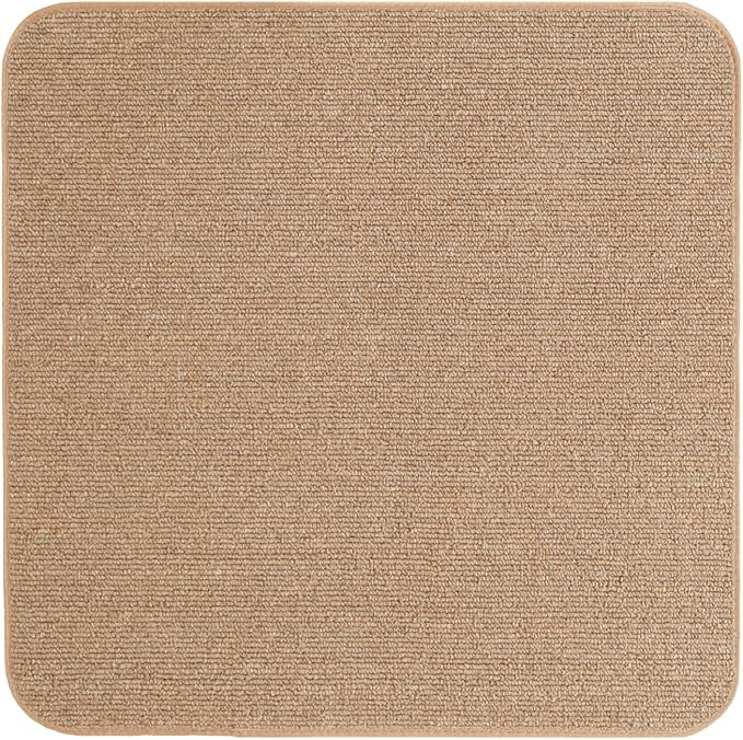 House, Home and More Skid-Resistant Carpet Indoor Area Rug Floor Mat - Pebble Beige - 3 Ft X 3 Ft - Non Slip Rubber Backing, Stain Resistant, Dog Friendly, Living Room Bedroom Kitchen Entryway