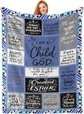 Christian Throw Blanket for Couch, Inspirational Gift for Women, Super Soft Plush Flannel Blanket, 30"x 40" Thoughts and Prayers Blankets for Bedroom Sofa Living Room Decoration