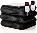 Homemate Electric Heated Blanket Queen Size - 84"x90" Heating Blanket Queen Size Dual Control 1/2/4/6/8 Hours Auto-Off 10 Heat Level Over-Heat Protection Soft Flannel Sherpa ETL Certification