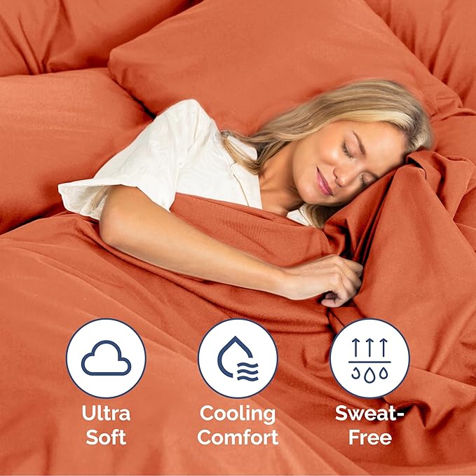 Queen Size 4 Piece Sheet Set - Extra Soft, Breathable And Cooling Sheets - Hotel Luxury Bed Sheets for Women & Men - Deep Pockets, Easy-Fit & Wrinkle-Free Sheets - Harvest Pumpkin Oeko-Tex Bed Sheets