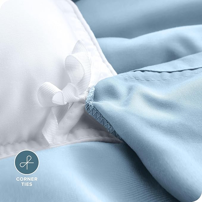 Bare Home Bedding Duvet Cover Queen Size - Premium 1800 Super Soft Collection - Lightweight, Cooling Duvet Cover - Soft Breathable Bedding (Queen, Light Blue)