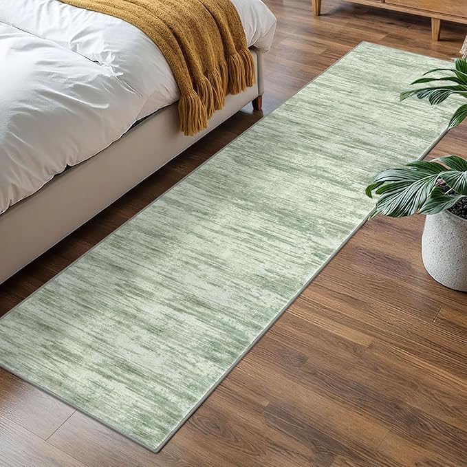 2x7 Modern Abstract Runner Rug for Hallways, Lime Green Super Soft Hallway Decor Kitchen Rugs with Non-Slip, Non-Shedding Washable Rug for Hallways Entryway Bedroom Indoor