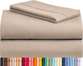 LuxClub 3 PC Twin Sheet Set, Deep Pockets Wrinkle Free Cooling Bed Sheets Hotel Bedding for Women, Men, Kids & Teens, Includes 1 Fitted Sheet, 1 Flat Sheet and 1 Pillowcase-Silky Soft Light Khaki
